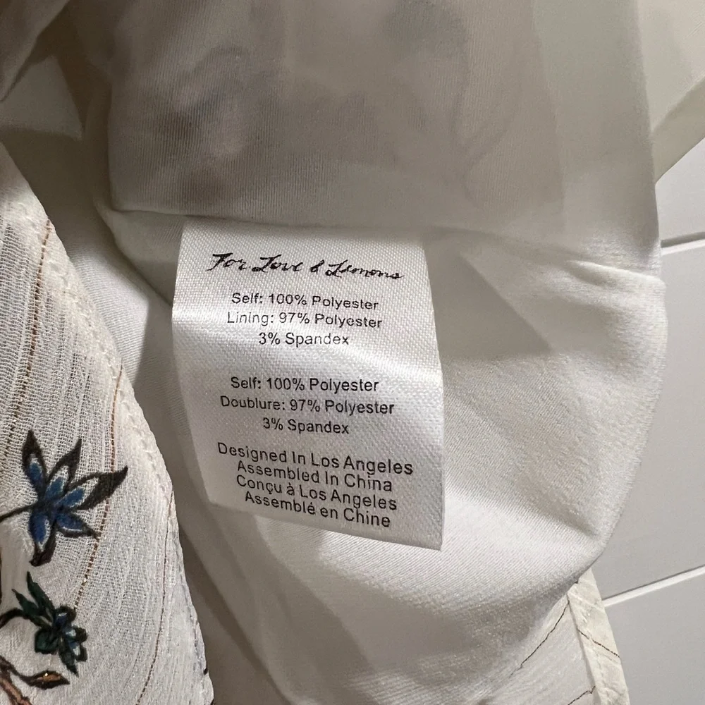 NWT For Love and Lemons white floral midi Romy skirt - Picture 7 of 8